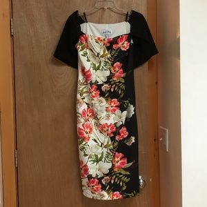 Joseph Ribkoff Black and White Floral Sheath Dress